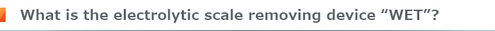 What is the electrolytic scale removing device “WET”?